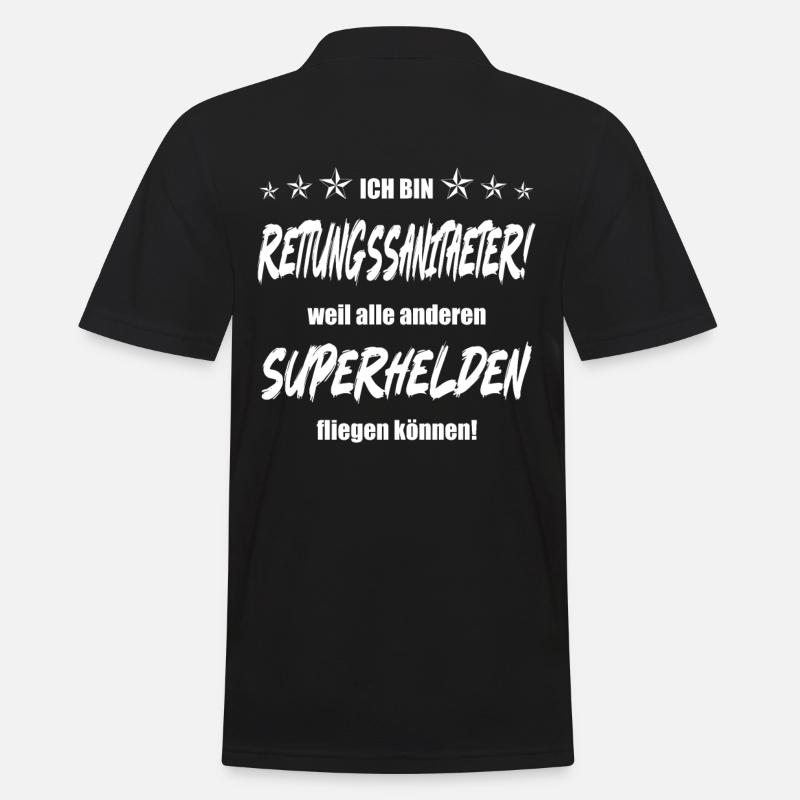 Ich bin Rettungssanitäter weil ... - Männer Poloshirt - Schwarz
