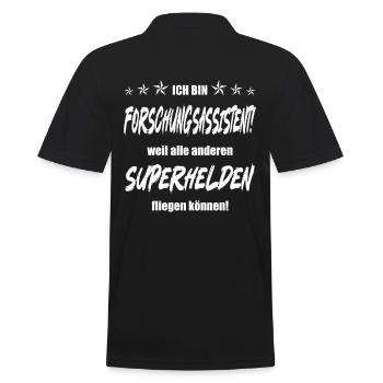 Ich bin Forschungsassistent weil ... - Männer Poloshirt - Schwarz - Hinten - Kai (181cm)