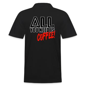 All you need is coffee! - Männer Poloshirt - Schwarz - Hinten - Kai (181cm)