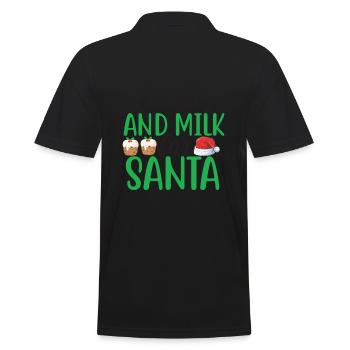 Cookies and Milk for Santa - Männer Poloshirt - Schwarz - Hinten - Kai (181cm)