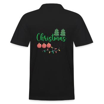 crazy Christmas lady - Männer Poloshirt - Schwarz - Hinten - Kai (181cm)