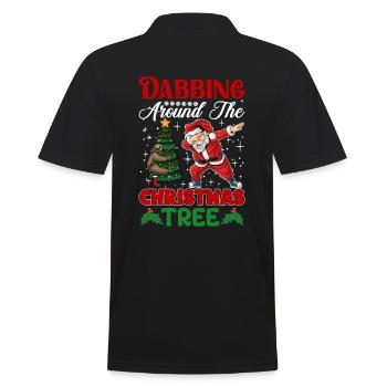 Dabbing around the christmas tree - Men's Polo Shirt - black - Back - Kai (181cm)