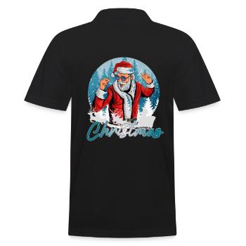 dancing Santa - Männer Poloshirt - Schwarz - Hinten - Kai (181cm)