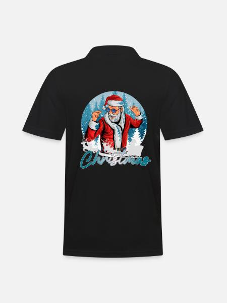 dancing Santa - Männer Poloshirt - Schwarz