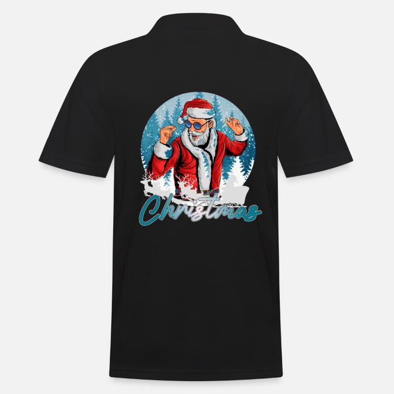 dancing Santa - Männer Poloshirt - Schwarz