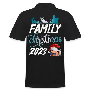 Family Christmas 2023 - Männer Poloshirt - Schwarz - Hinten - Kai (181cm)