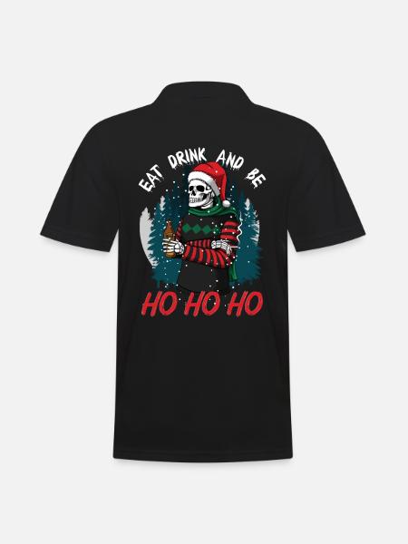 hohoho scary skulls - Men's Polo Shirt - black