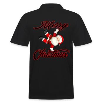Merry Christmas Santa - Männer Poloshirt - Schwarz - Hinten - Kai (181cm)