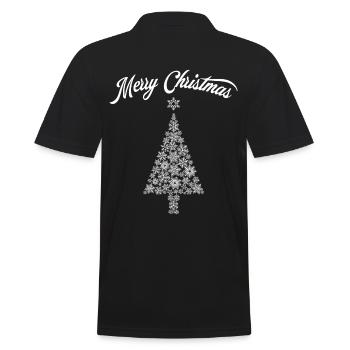 Merry Christmas tree - Männer Poloshirt - Schwarz - Hinten - Kai (181cm)
