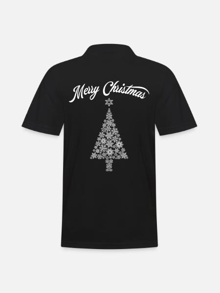 Merry Christmas tree - Männer Poloshirt - Schwarz