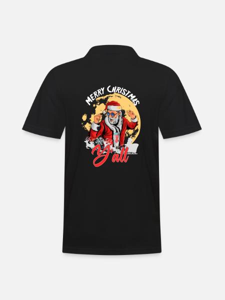 Merry Christmas Y'all - Men's Polo Shirt - black