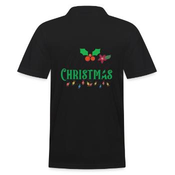 Merry Christmas Candy Light - Men's Polo Shirt - black - Back - Kai (181cm)