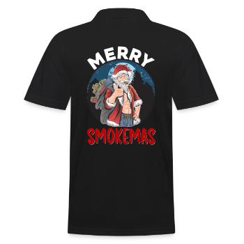 merry Smokemas - Männer Poloshirt - Schwarz - Hinten - Kai (181cm)