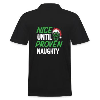 nice until proven naughty - Men's Polo Shirt - black - Back - Kai (181cm)