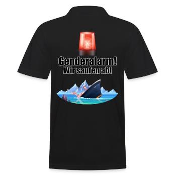 Genderalarm - Männer Poloshirt - Schwarz - Hinten - Kai (181cm)
