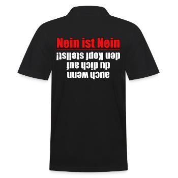 Nein ist Nein! Auch wenn du dich... - Männer Poloshirt - Schwarz - Hinten - Kai (181cm)