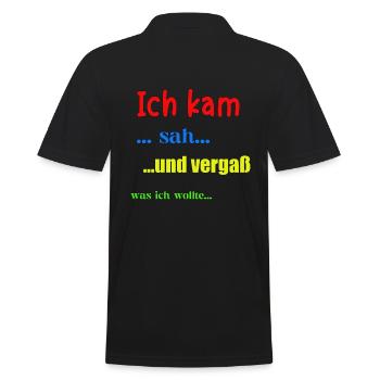 Ich kam sah und vergaß... - Männer Poloshirt - Schwarz - Hinten - Kai (181cm)