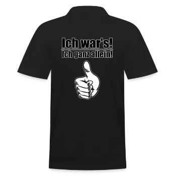 Ich war's! - Männer Poloshirt - Schwarz - Hinten - Kai (181cm)