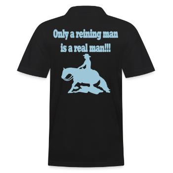 Only a reining man is a real man - Men's Polo Shirt - black - Back - Kai (181cm)