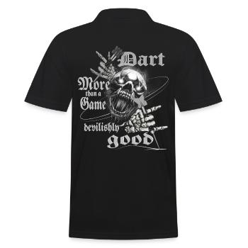 Dart design devilishly good, Dart devilishly good, - Men's Polo Shirt - black - Back - Kai (181cm)