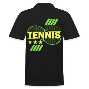 Tennis color motive tennis racket gift idea - Men's Polo Shirt - black - Back - Kai (181cm)
