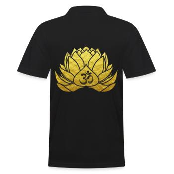 Yoga Blume des Lebens Om Zeichen Geschenk - Männer Poloshirt - Schwarz - Hinten - Kai (181cm)