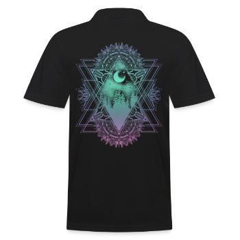 Panorama du mandala ésotérique et yoga spirituel - Polo Homme - noir - Dos - Kai (181cm)