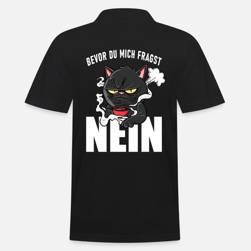 Bevor du mich fragst nein Katze - Männer Poloshirt - Schwarz
