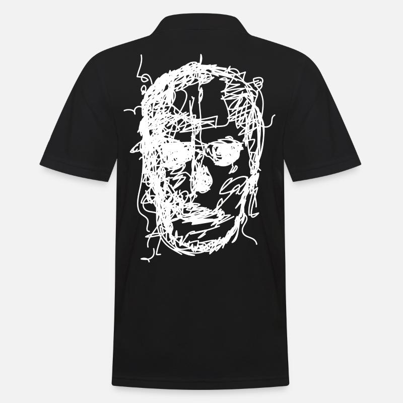 Skull Drawing - Men's Polo Shirt - black