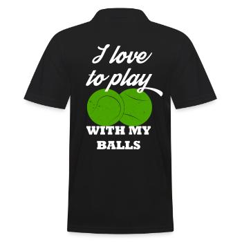 Je joue avec mes balles tennis humour cadeau - Polo Homme - noir - Dos - Kai (181cm)