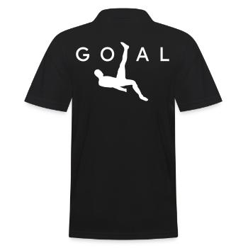 Fallrückzieher GOAL - Männer Poloshirt - Schwarz - Hinten - Kai (181cm)