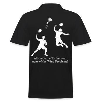 No Wind Badminton - Männer Poloshirt - Schwarz - Hinten - Kai (181cm)