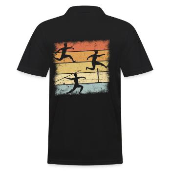 Track and Field - Männer Poloshirt - Schwarz - Hinten - Kai (181cm)