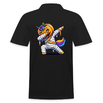 Dabbing Pumpkin Unicorn Mummy Unicorn Colorful - Men's Polo Shirt - black - Back - Kai (181cm)
