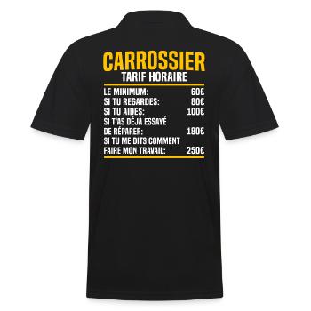 Carrossier tarif horaire cadeau pour un carrossier - Polo Homme - noir - Dos - Kai (181cm)