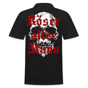 Evil Old Man - Men's Polo Shirt - black - Back - Kai (181cm)