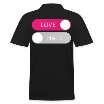 Love On Hate Off Button Liebe an Hass aus Geschenk - Polo Homme - noir - Dos - Kai (181cm)