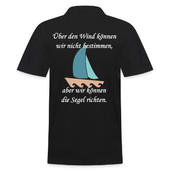 cooler Segelspruch - Männer Poloshirt - Schwarz - Hinten - Kai (181cm)