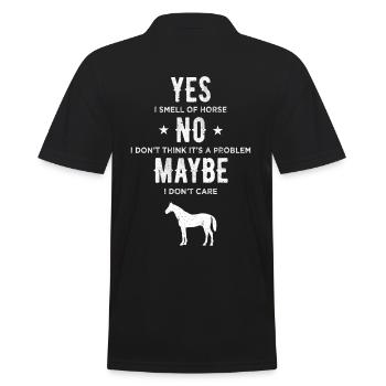 Yes No Maybe Lustiger Reiter Spruch Pferde Pferd - Männer Poloshirt - Schwarz - Hinten - Kai (181cm)