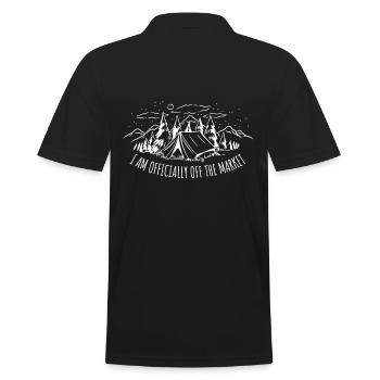 Funny hiking quote Alps mountains camping tent - Men's Polo Shirt - black - Back - Kai (181cm)