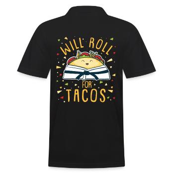 Taco Karaté Judo Jiu-Jitsu Kawaii Chibi Taekwondo - Polo Homme - noir - Dos - Kai (181cm)