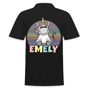 Nom de la licorne Emely - Polo Homme - noir - Dos - Kai (181cm)