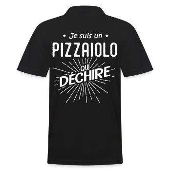 je suis un pizzaiolo qui déchire humour pizzaiolo - Polo Homme - noir - Dos - Kai (181cm)