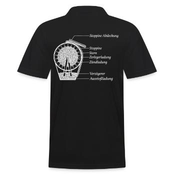 Pyro Feuerwerk Shell Funktion - Männer Poloshirt - Schwarz - Hinten - Kai (181cm)