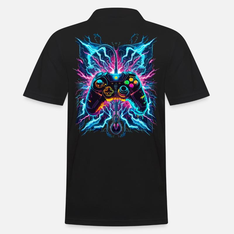 Neon Blitz Power Gaming Controller - Men's Polo Shirt - black