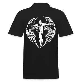 2rebon Religion Angel Engel Devil Teufel Demon wh - Männer Poloshirt - Schwarz - Hinten - Kai (181cm)