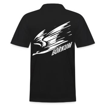 Borkum Sturzflug Tiefflieger Möwe Urlaub T-Shirt - Männer Poloshirt - Schwarz - Hinten - Kai (181cm)