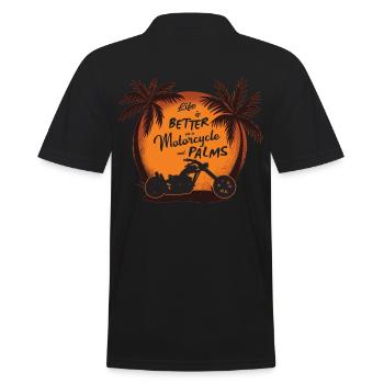 Life is better on motorcycle and palms gift - Men's Polo Shirt - black - Back - Kai (181cm)