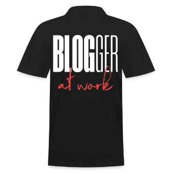 Blogger Blog at work - Men's Polo Shirt - black - Back - Kai (181cm)
