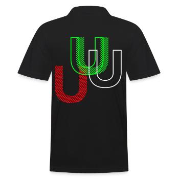 U Neon - Männer Poloshirt - Schwarz - Hinten - Kai (181cm)